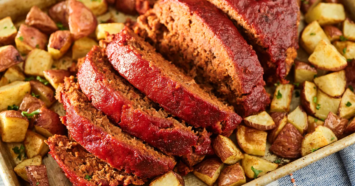 Easy Sheet Pan Meatloaf and Potatoes | Beef Loving Texans | Beef Loving Texans is your one-stop info